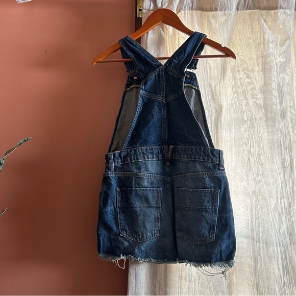 Free People Sunkissed Denim Short Overalls Zip Front Jean Shortalls NEW Size 24 - Picture 5 of 8